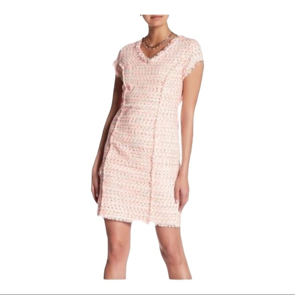NANETTE LEPORE Neon Boucle Tweed Dress Pink NWT 8 - Picture 1 of 12